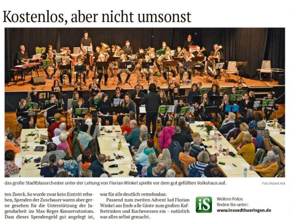 Weihnachtskonzert im Volkshaus 2023